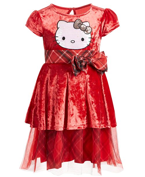 Hello Kitty Toddler Girls Velvet Plaid Dress Reviews All Girls