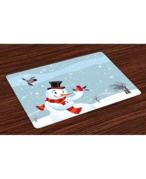 Ambesonne Snowman Place Mats Set of 4