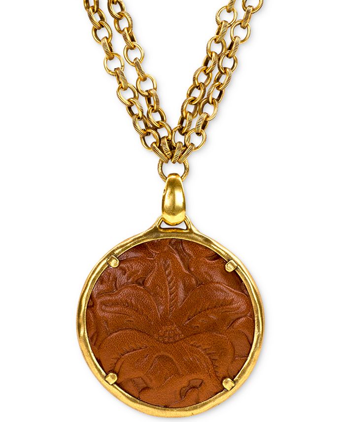 Patricia Nash Leather Inset Double Chain 28