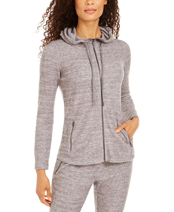 Ideology WaffleKnit Zip Hoodie, Created for Macy's & Reviews Tops