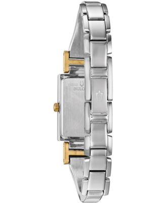 Women's Classic Diamond Accent Two-Tone Stainless Steel Bangle Bracelet Watch 28x33mm 