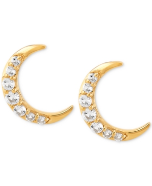 image of White Topaz Crescent Moon Stud Earrings (1/2 ct. t.w.) in 14k Gold
