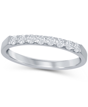image of Round Diamond (1/4 ct. t.w.) Shared Prong Band in 14K White Gold
