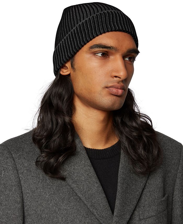 Hugo Boss BOSS Men's Knitted Virgin Wool Beanie Hat - Macy's