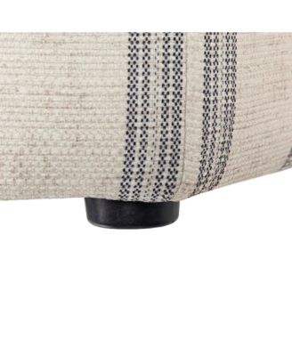 Martha Stewart Ellen Farmhouse 32"W Stripe Upholstered Hexagon Accent Ottoman
