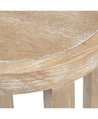 Martha Stewart Collection Martha Stewart Harley Farmhouse 15" Round Cane-inset Lower Shelf Storage Accent Table