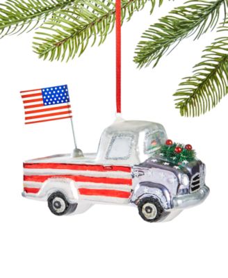 Holiday Lane - Patriotic American Flag Truck Ornament Created For Macy's