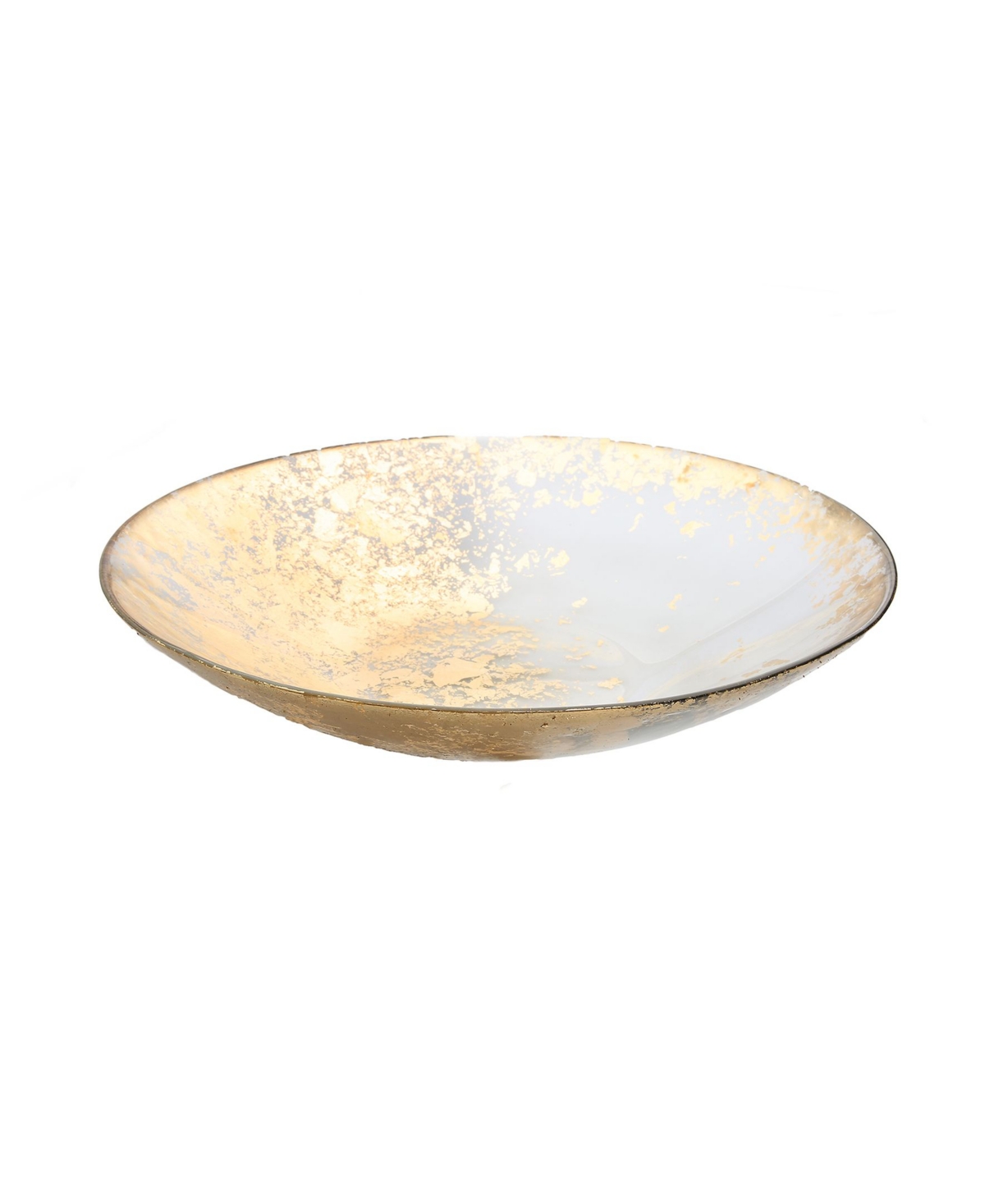Smoked Glass Bowl with Scattered Gold Tone Design - Gold
