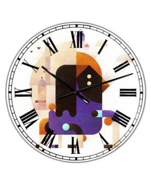 Designart Waiting For Tomorrow Large Mid-Century Wall Clock - 36