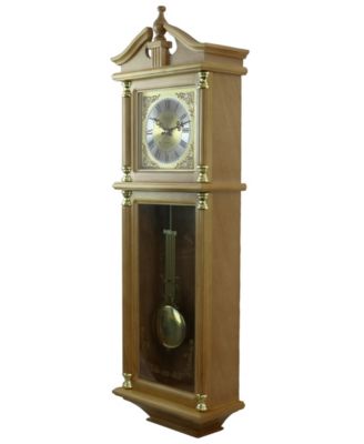 Clock Collection 34.5" Antique Chiming Wall Clock with Roman Numerals