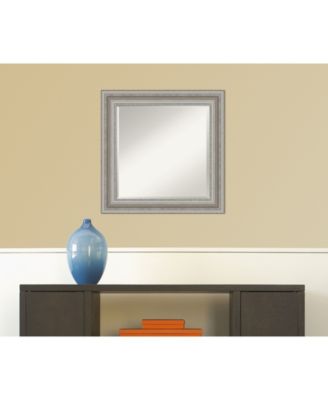 Parlor Silver-tone Framed Bathroom Vanity Wall Mirror, 25.5" x 25.50"