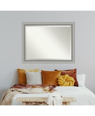 Elegant Brushed Framed Bathroom Vanity Wall Mirror, 44.75" x 34.75"