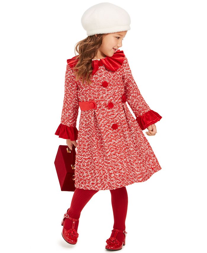 Blueberi Boulevard Toddler Girls 2-Pc. Tweed Coat & Dress Set & Reviews ...