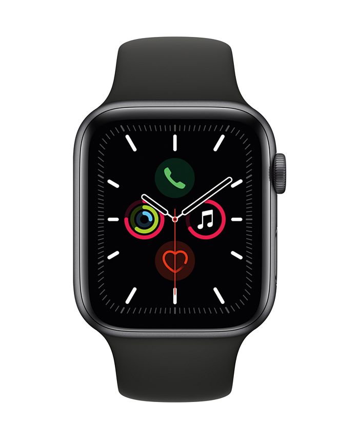 pecho limpiador Contradecir Apple Watch Series 5 GPS, 44mm Space Gray Aluminum Case with Black Sport  Band - Macy's