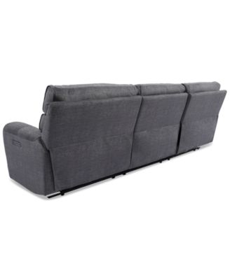 CLOSEOUT! Hutchenson 3-Pc. Fabric Sectional with 2 Power Recliners and Power Headrests