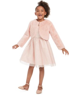 Rare Editions Toddler Girls 2-Pc. Faux-Fur Bolero & Glitter Dress