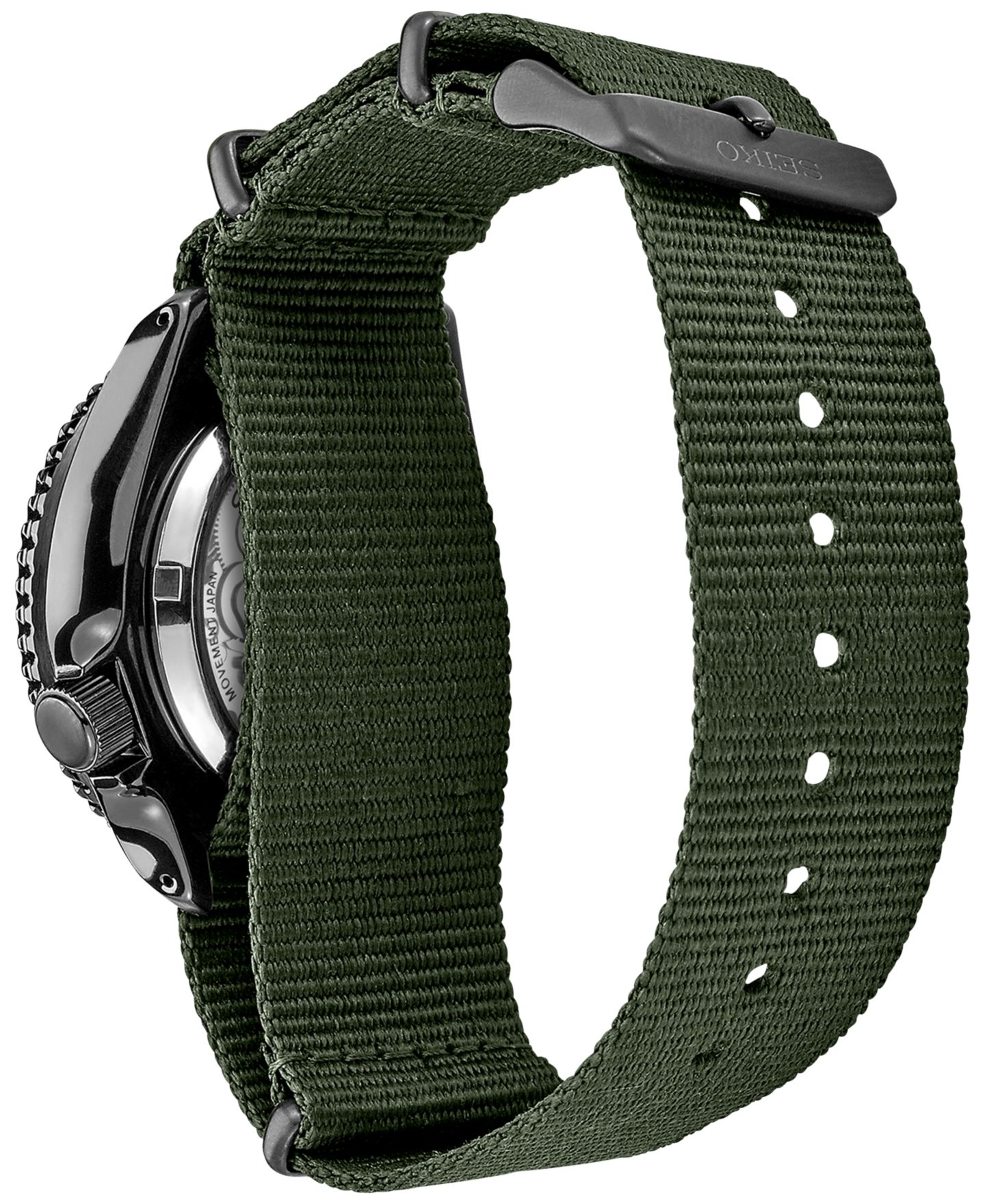 Мужские часы Seiko Automatic 5 Sports Green Nylon Strap Watch 42.5mm — фото 4