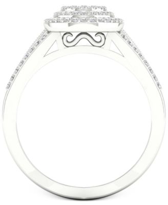 Diamond Oval Cluster Statement Ring (1/2 ct. t.w.) in Sterling Silver