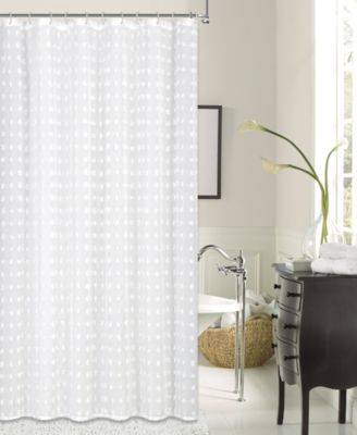Dainty Home - Cut Flower Shower Curtain With 3D Puffs