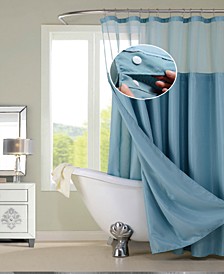 Waffle Complete Shower Curtain With Detachable Liner