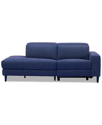 Furniture - Sleannah 2-Pc. Fabric Bumper Sectional with Power Recliner