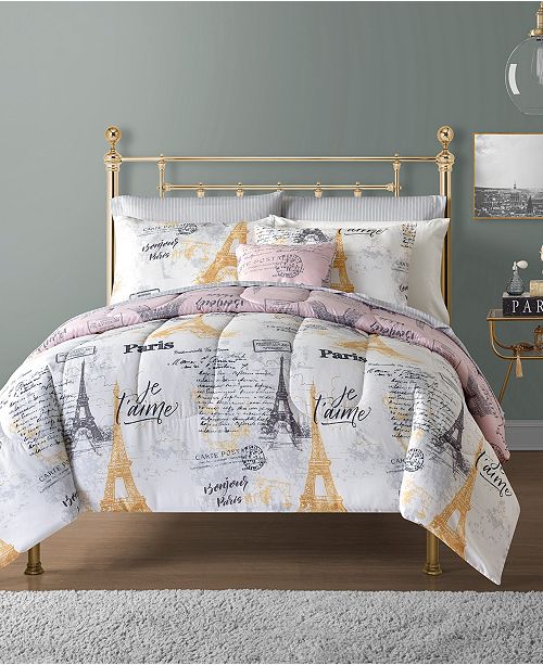 paris themed bedroom comforter