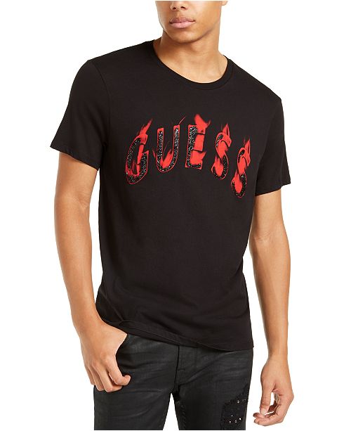 Guess Men S Flame Logo T Shirt Reviews T Shirts Men Macy S