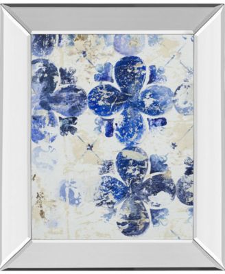 Blue Quatrefoil I by Patricia Pinto Mirror Framed Print Wall Art, 22" x 26"