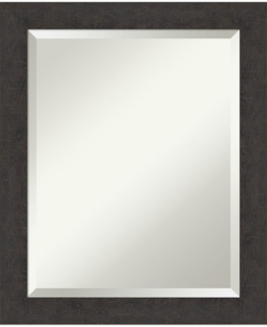 Amanti Art Rustic Plank Framed Bathroom Vanity Wall Mirror, 19.25" X 23.25" In Dark Brown