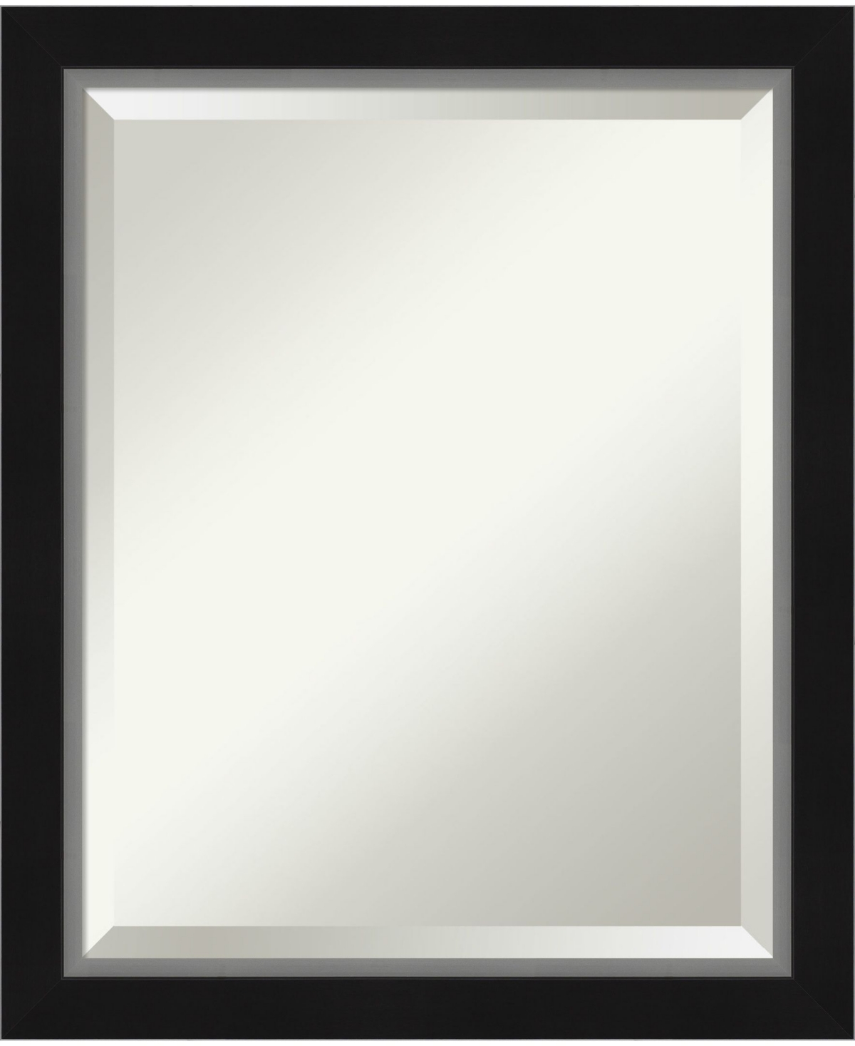 Eva Silver-tone Framed Bathroom Vanity Wall Mirror, 19.12" x 23.12" - Black