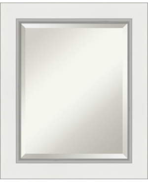 Amanti Art Eva Silver-tone Framed Bathroom Vanity Wall Mirror, 21.25" X 25.25" In White