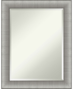 Amanti Art Elegant Brushed Framed Bathroom Vanity Wall Mirror, 22.75" X 28.75" In Silver
