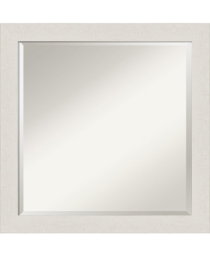 Amanti Art Rustic Plank Framed Bathroom Vanity Wall Mirror, 23.38" X 23.38" In White