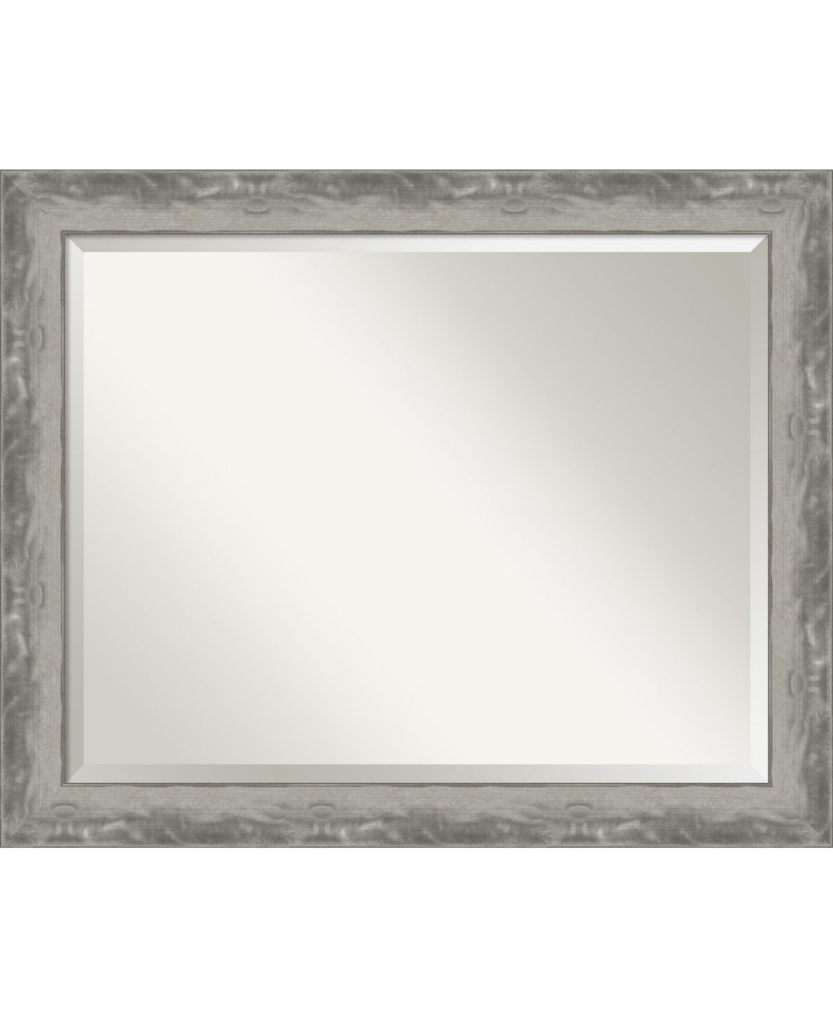 Waveline Silver-tone Framed Bathroom Vanity Wall Mirror, 32.38" x 26.38" - Silver
