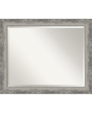 Amanti Art Waveline Silver-tone Framed Bathroom Vanity Wall Mirror, 24.38" X 24.38"