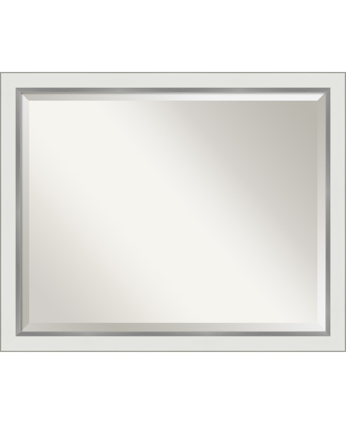 Eva Silver-tone Framed Bathroom Vanity Wall Mirror, 31.12" x 25.12" - White