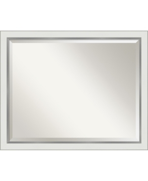 Amanti Art Eva Silver-tone Framed Bathroom Vanity Wall Mirror, 31.12" X 25.12" In White