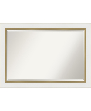 Amanti Art Eva Gold-tone Framed Bathroom Vanity Wall Mirror, 41.25" X 29.25" In White