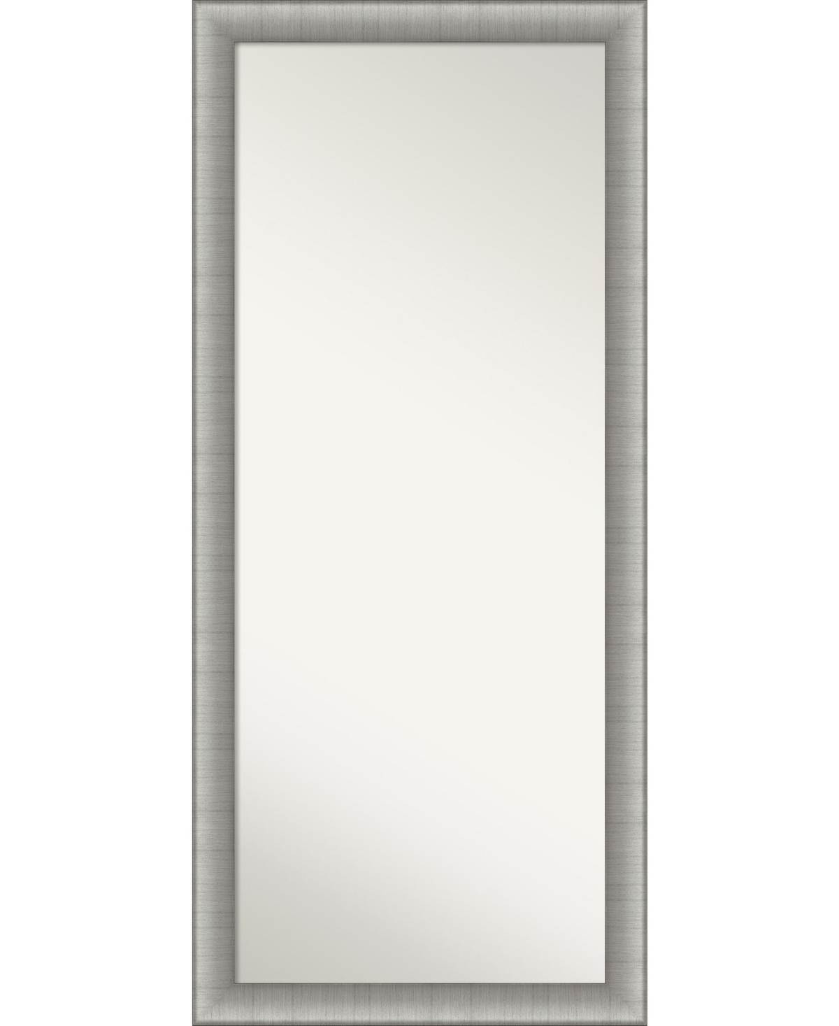 Elegant Brushed Framed Floor/Leaner Full Length Mirror, 28.75" x 64.75" - Silver