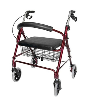 Dmi Lightweight Extra-Wide Aluminum Rollator Walker with Seat