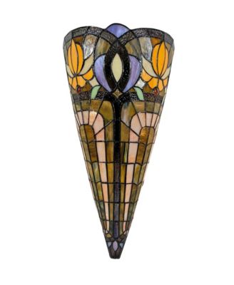 Tiffany Style 2-Light Wall Crowned Sconce