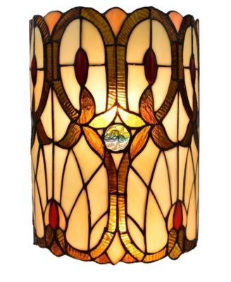 Amora Lighting Tiffany Style Double-Light Geometric Wall Sconce