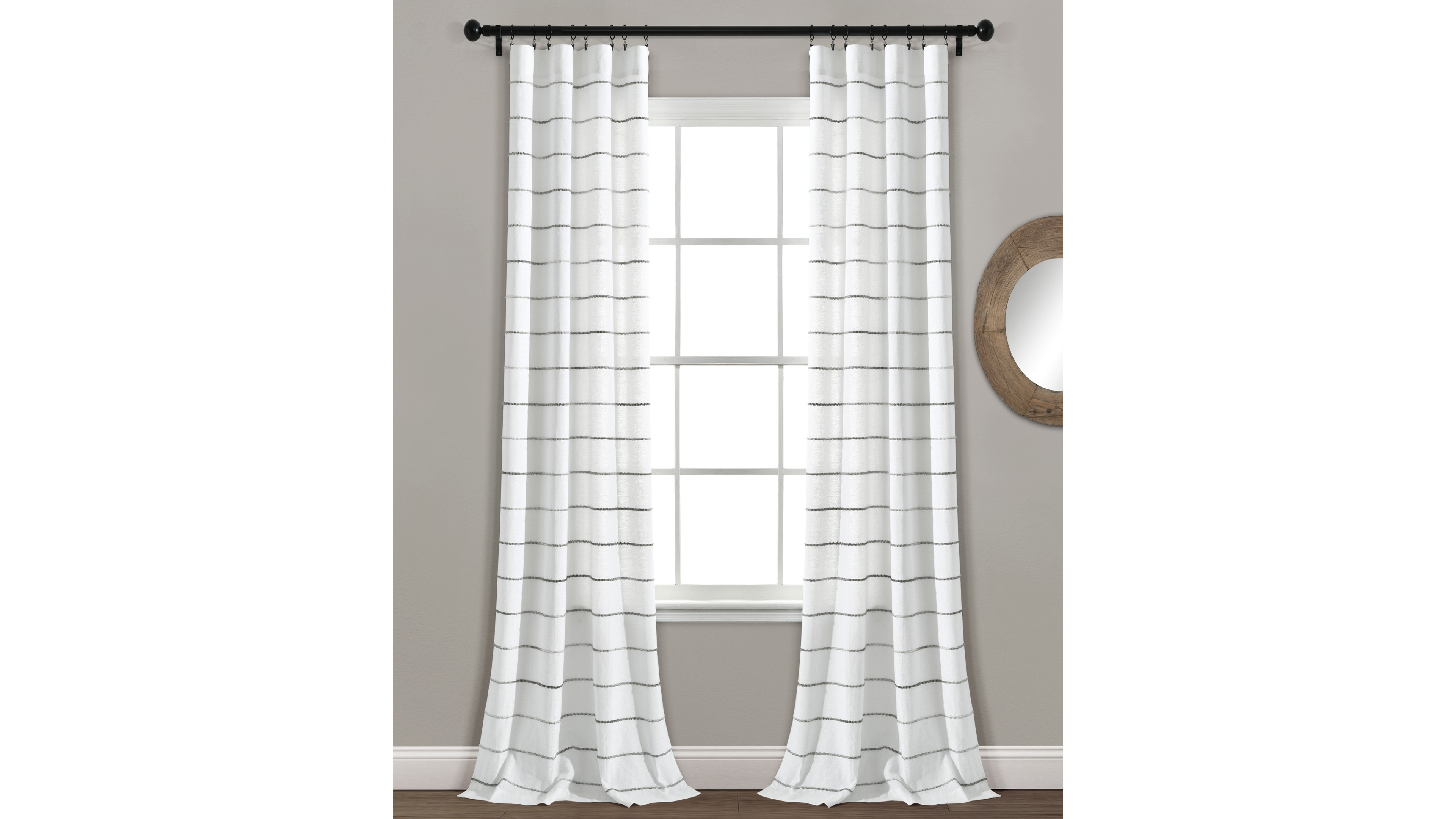 Lush Decor Ombre Stripe Yarn Dyed Cotton Blend Window Curtain Panels