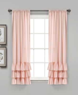 Lush Decor Allison Ruffle Light Filtering Window Curtain Panels Pair Coquette Curtains for Bedroom - Ruffle Curtains Kids