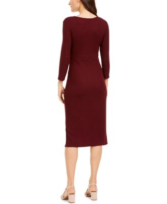 petite red sweater dress