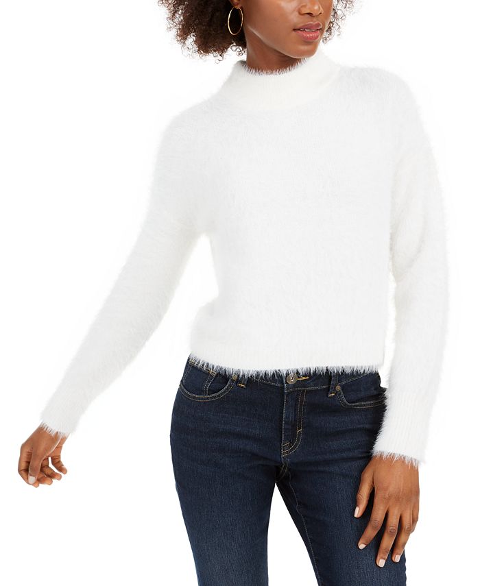 Sun Moon Fuzzy Mockneck Sweater Reviews Sweaters Juniors Macy S