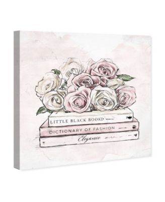 Roses and Books Canvas Art, 16" x 16"