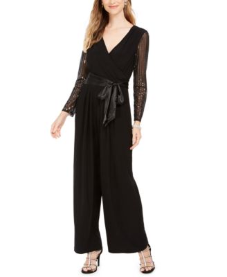 Jessica Howard Petite Sequin Sleeve Jumpsuit Macy s