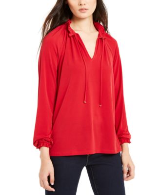 Michael Kors - Petite Split-Neck Top
