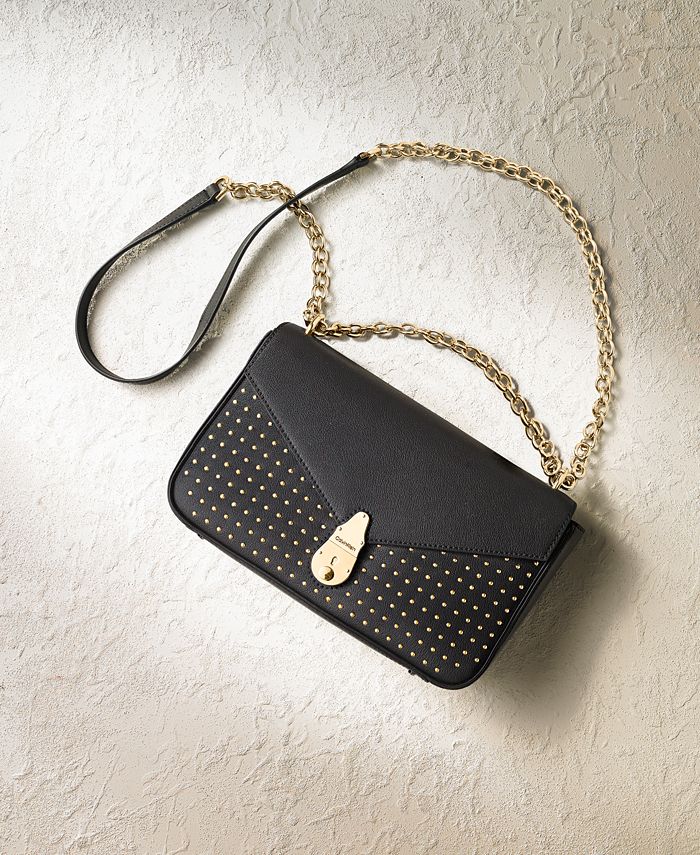 Calvin Klein Lock Leather Studded Shoulder Bag Macy's